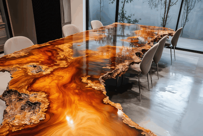 Resin River Restaurant Table Urban Resin Liverpool Northwest UK